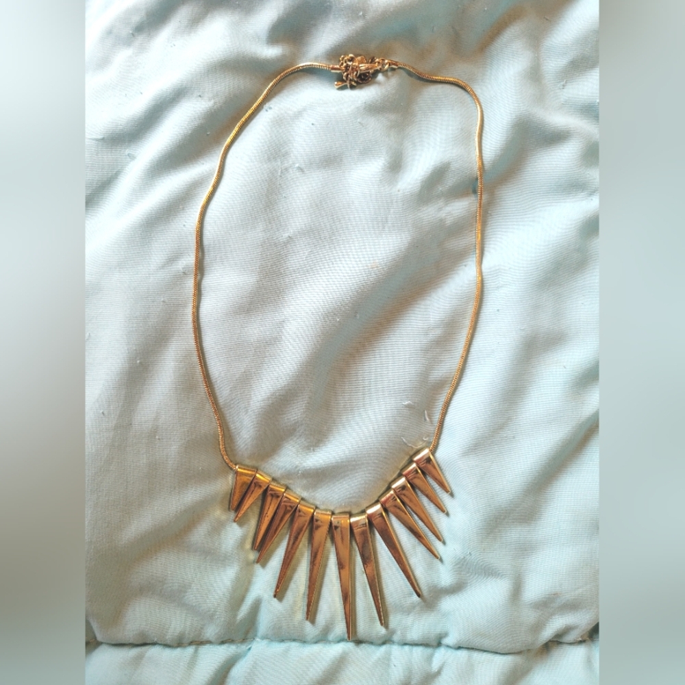 Express Edgy Gold Spike Necklace